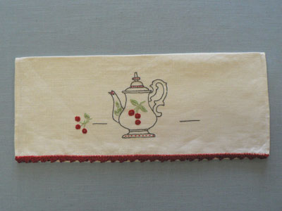 Tea Towel with Teapot and Cherries